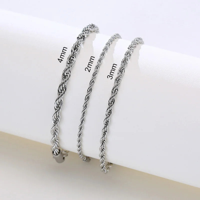 Ridge Silver Rope Bracelet