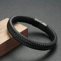 Magnetic bracelet in black PU leather